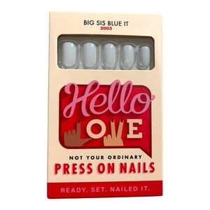 Hello Love Press-On Nails – Big Sis Blue It
